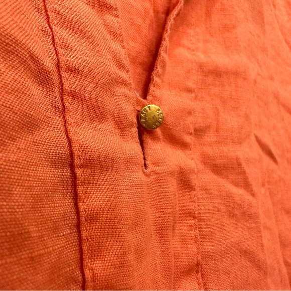 Ellen Tracy Linen V Neck Plunge Top - Picture 2 of 5